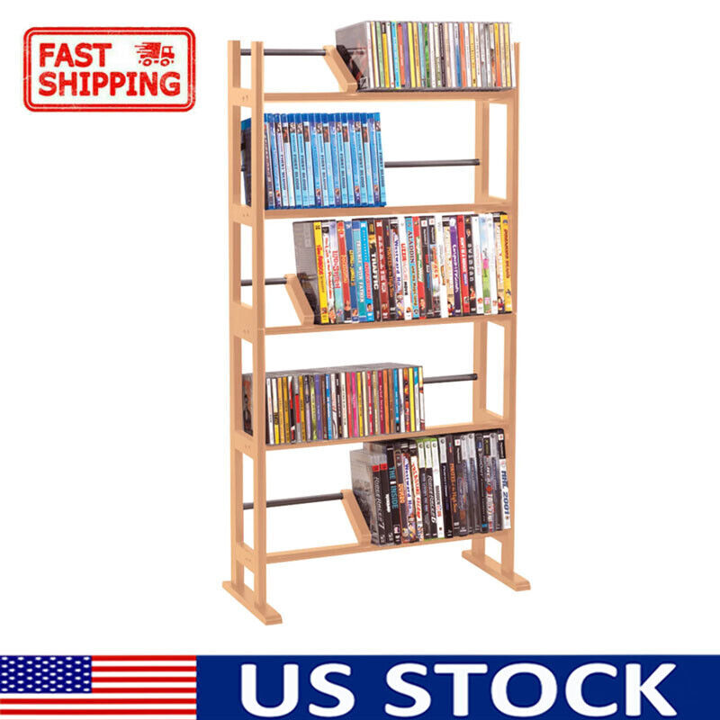 40" Element Media Storage Rack Shelving Bookcase Bookshelf Organizer Maple US