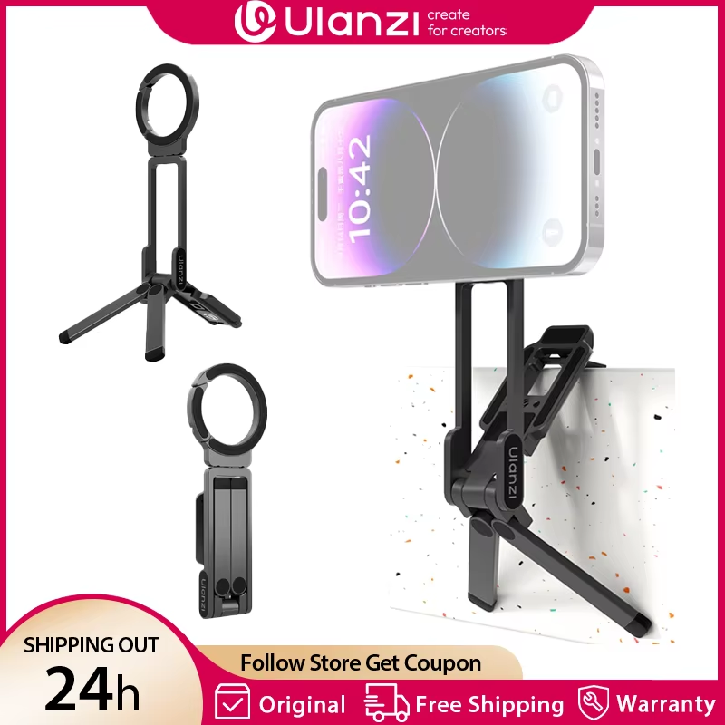MA38 MagLock Phone Holder Stand Foldable Tripod Phone Mount with Arca-Swiss Magn
