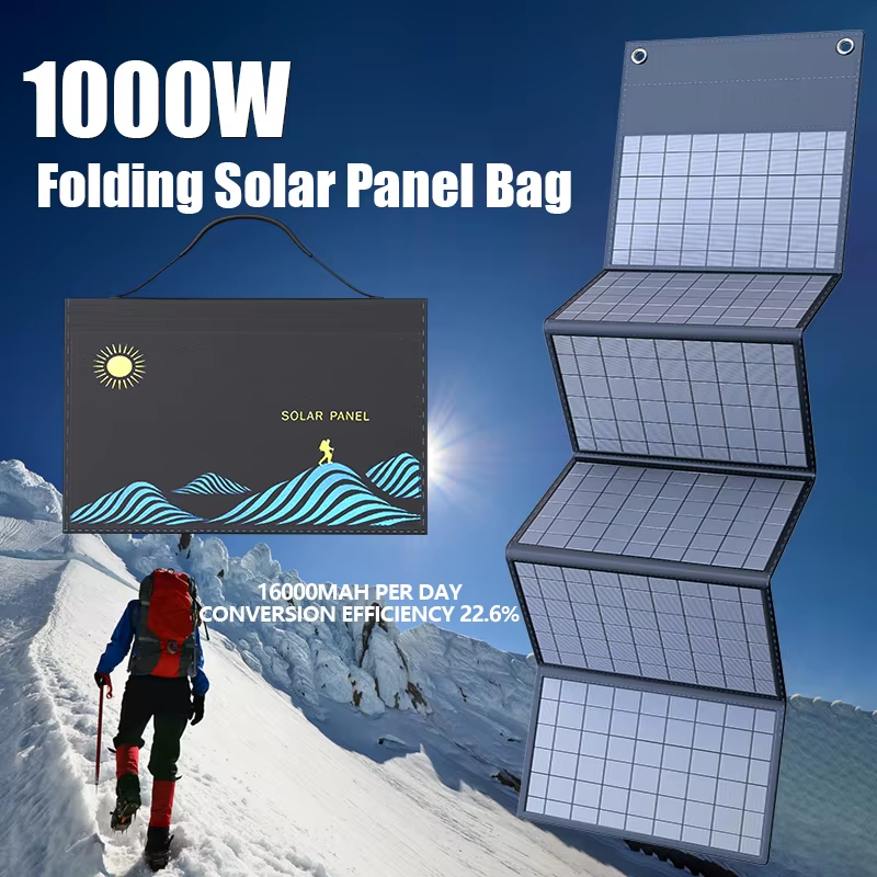 Solar Panel 600W 1000W Portable Folding Bag USB+DC Output Charger Outdoor Power