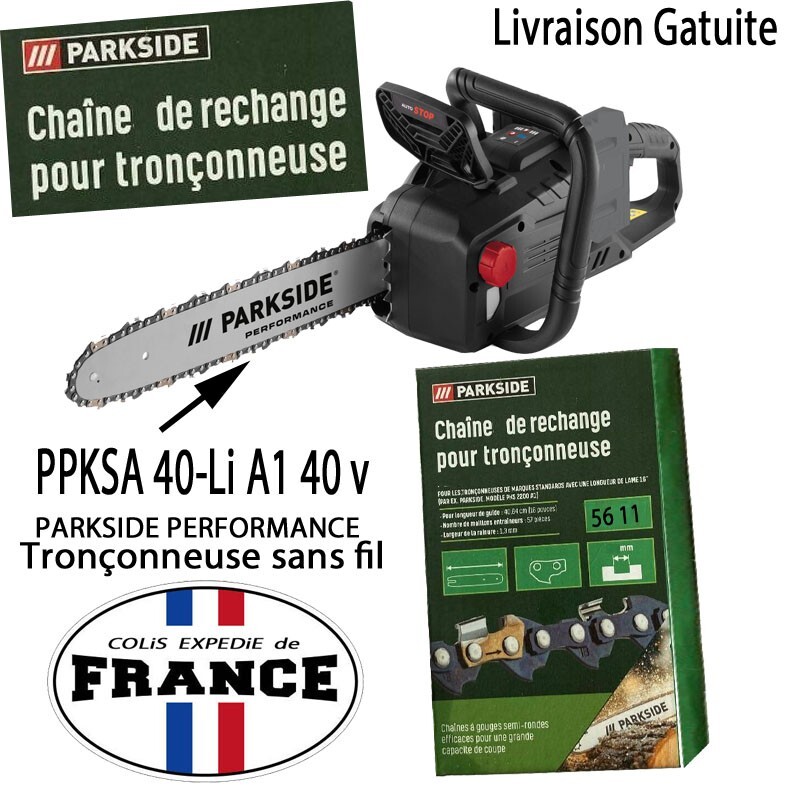 Parkside Performance Chaine Pour TronÃ§Onneuse Sans Fil Ppksa 40-Li A1 40 V  5611