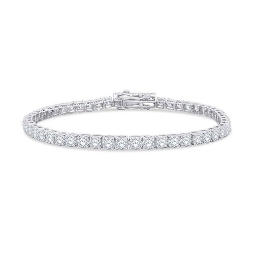 6.25 CT G/VS1 Round Cut Lab Grown Diamond Tennis Bracelet 14k White Gold