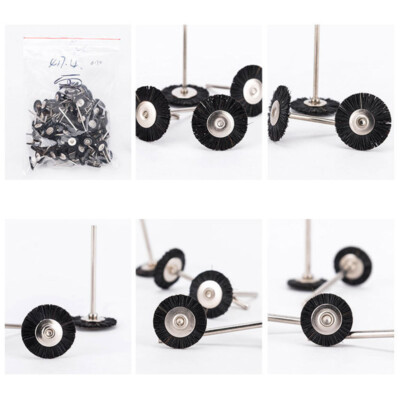 10/30/50Pcs Dental Black Bristle Polishing Buffing Brush Wheel 2.35mm HP Shank