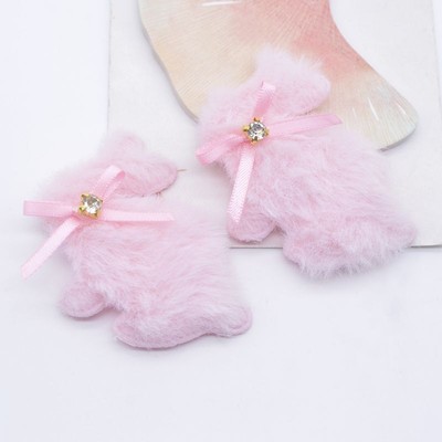 Rabbit Plush Padded Patches Scrapbooking Applique Accessories Crafts Diy 10pcs