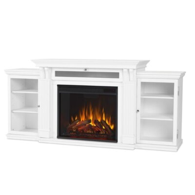 With Electric Fireplace In White