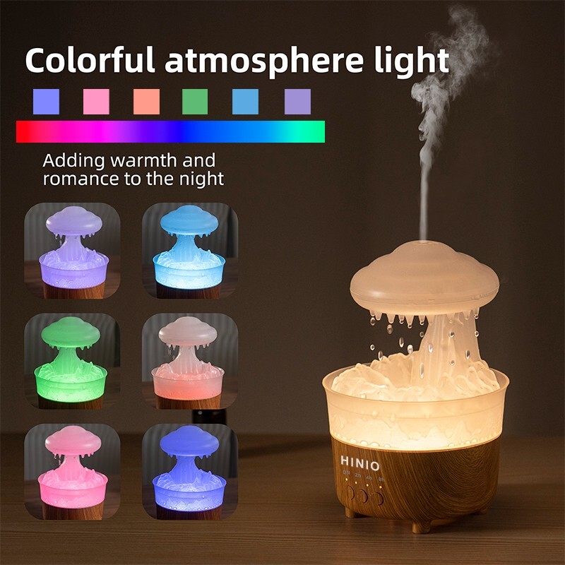 Rain Cloud Night Light Humidifier With Raining Water Drop Sound