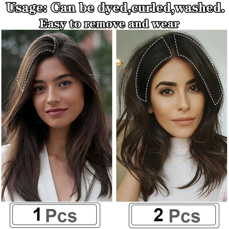 4"-12" Short Hair Pad Clip In Real Remy Human Hair Extensions One Piece Thick 6"