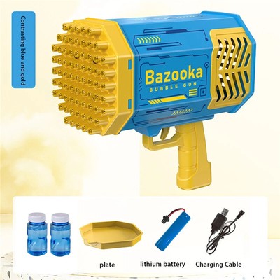 69 Holes Bubble Gun Automatic Bazooka Soap Water Bubble Machine Colorful Light