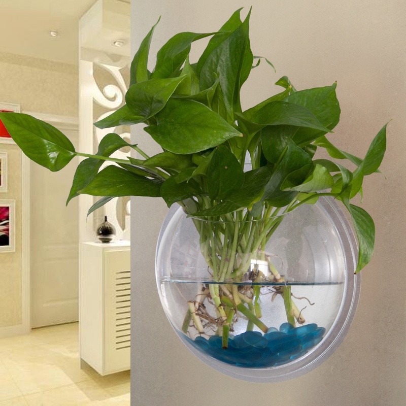 acrylic-wall-mounted-hanging-fish-bowl-aquarium-tank-goldfish-hanger-plant-clear