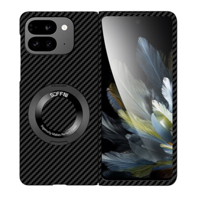 Magnetic Carbon Fiber Case Hinge Protect Stand Cover For Google Pixel 9 Pro Fold