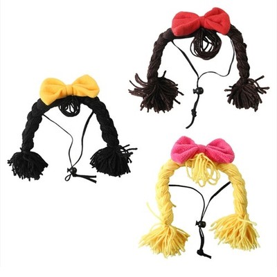Pet Headwear Wigs Toy Halloween Funny Curly Bangs for Halloween Party Costume