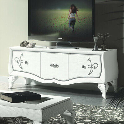 PORTA TV BASSO  CLASSICO  BIANCO FRASSINATO