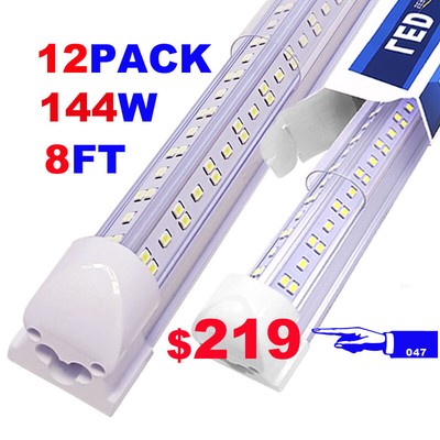 8ft Linkable Led Shop Light Fixture Integrated 8 Foot Led Tube Light Bulbs 12pcs