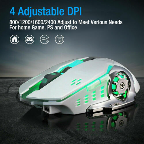Rechargeable 7 Color Led Backlit Gaming Mice For Pc