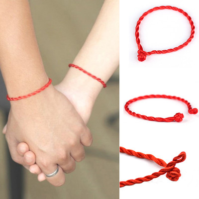 1pc Handmade Braided Bracelet Bangle Charm Lucky Red String Cord Adjust Bracelet