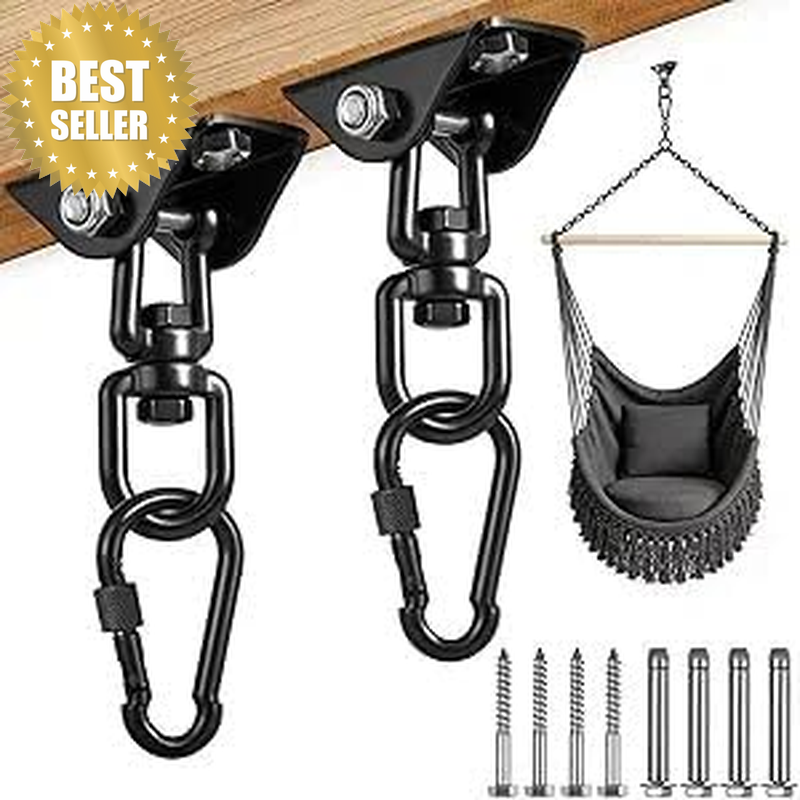 2-Pack Hammock Hanging Kit,360°Rotating 1200 Lb Capacity Heavy Duty,Hanger & Swi