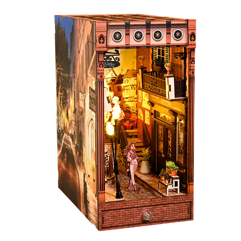 DIY Book Nook Kit 3D Wooden Puzzle Bookend Miniature Kit