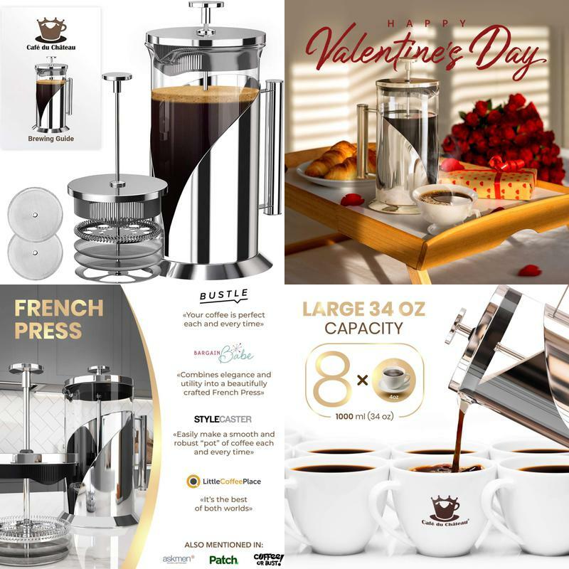 Coffee Maker (34 Oz) - 4 Level Filtration System -