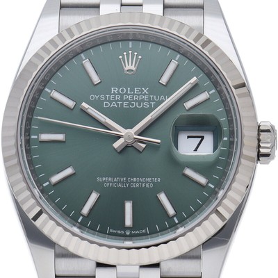 ROLEX Datejust 36 men's watch jubilee mint green 126234 (Runtime) Box Warran...