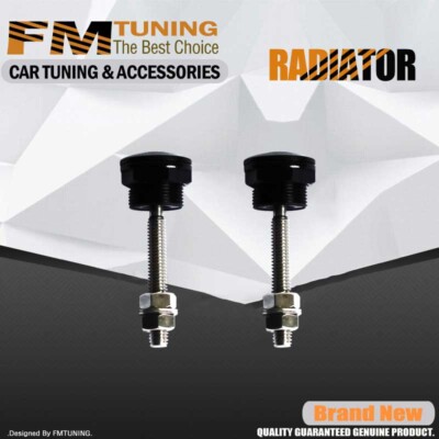 2pcs Latch Push Button Billet Quick Release Bumper Hood Pin Engine Bonnet Lock
