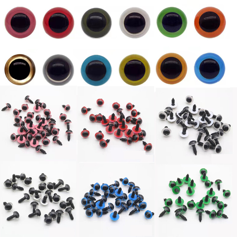 100PCS Animal Puppet Craft 6mm-24mm Plastic Safety Eyes for 
