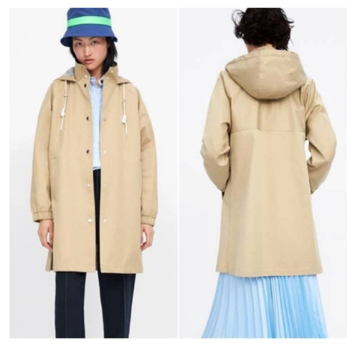 Zara Hooded Rain Jacket Raincoat