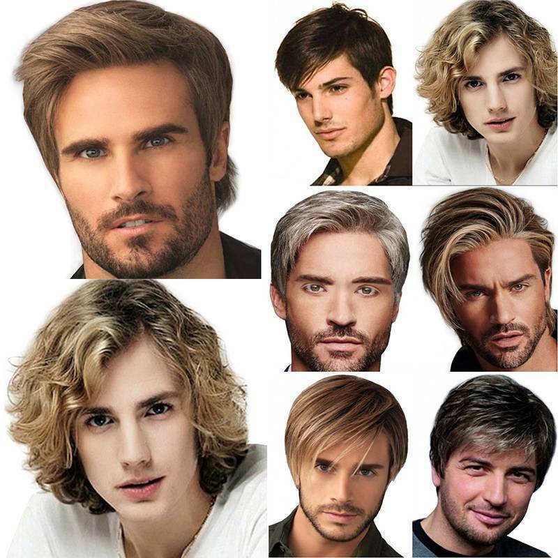 Herren Perücke Mode Toupet Kurz Jugendlich Haare Natürliche Kurzen Perücken Wigs