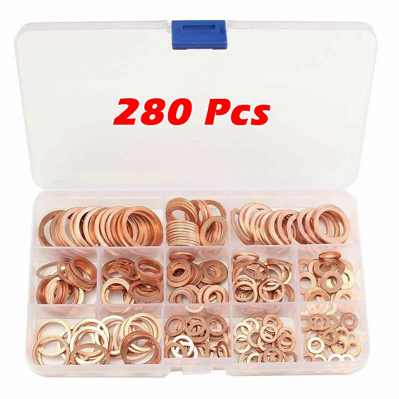 Drain Plug Crush Ring Washer Copper 12 Size Flat Gasket Seal Assorted