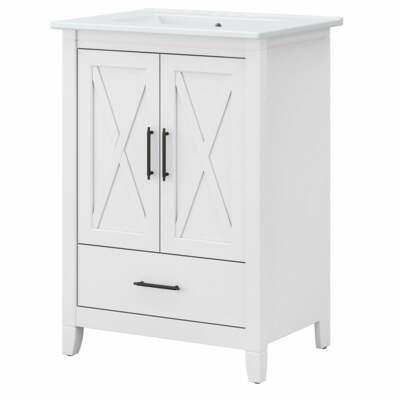 Bush Key West 24''W Engineered Wood Bathroom Vanity Cabinet in White Ash