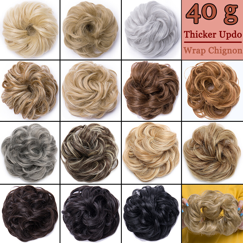 Real Soft Curly Messy Bun Hair Piece Scrunchie 100% Natural Hair ...