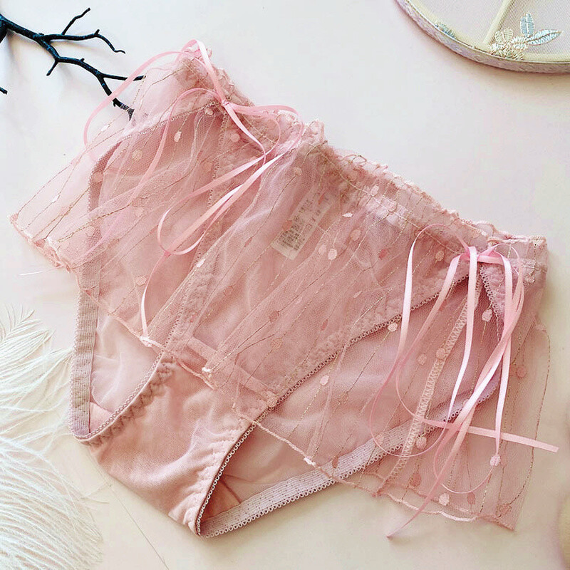 2X Lady Mesh Panties Briefs Knickers Sexy Underwear Lingerie Sheer Frill Lolita