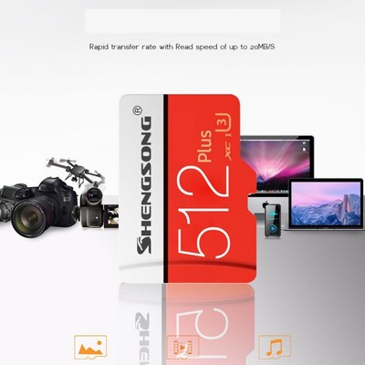 512GB C10 TF-Speicherkarte High Speed MicroTF Card With Adapter For Phone/Camera