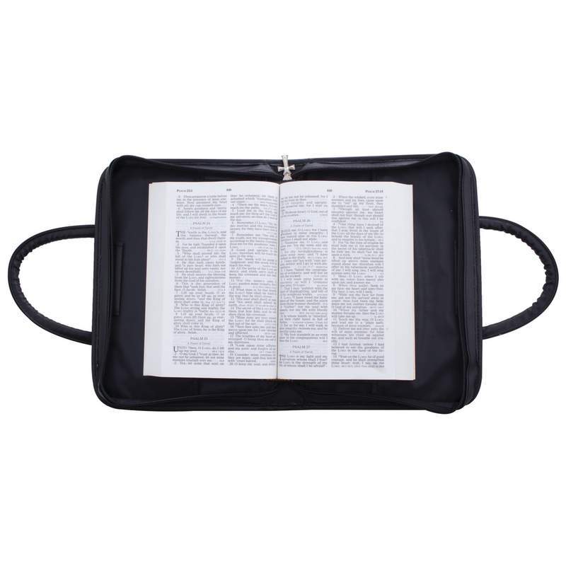 Womens Ladies Girls Black Faux Alligator Bible Scripture Book Cover