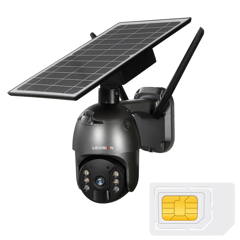 4G LTE WIFI Solar Security Camera System Wireless CCTV Outdoor 4MP with SIM Card