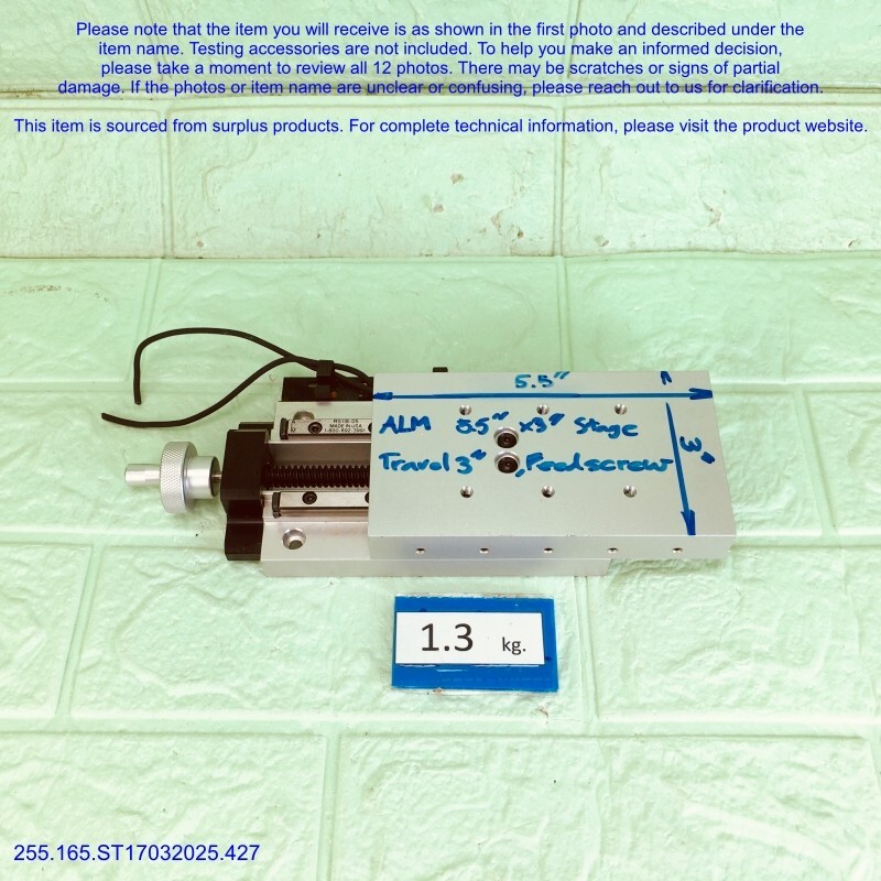 ALM RS118-05, 5.5"x3" stage Travel 3" Feedscrew as in photos, sn:1628, FedExDHL
