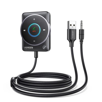 UGREEN Bluetooth 5.4 Car Receiver Adapter USB AUX with Mics Car Kit Stereo Audio