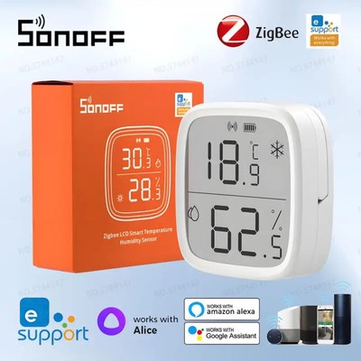 SONOFF SNZB-02D Zigbee Smart Temperature Humidity Sensor LCD Screen Remote Real-