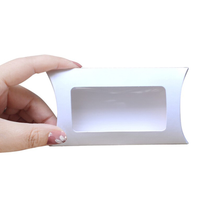 10Pcs Cookie Candy Box With Window Wedding Kraft Paper Gift Packaging BoxS*