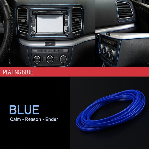 5M Car Van Interior Decor Blue Point Edge Line Door Panel Accessories Molding