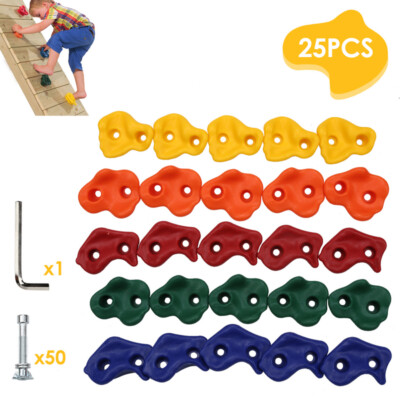10-25X Klettergriffe Farben bis 200 kg Boulderwand Klettersteine Kinder DHL