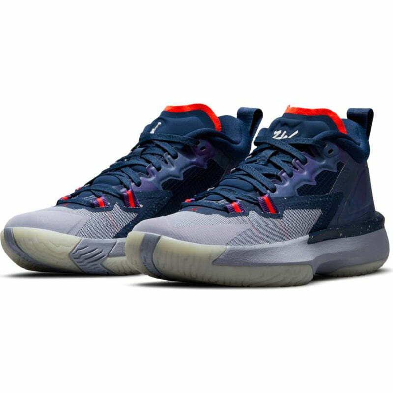 

Nike Air Jordan Zion Williamson 1 GS Blue Void Purple Crimson DA3131-400 6.5Y 8W, Синий, Jordan Zion 1