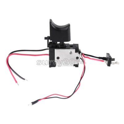 Electric Cordless Drill Trigger Switch 16A 7.2V-24V Push Button With Small Light
