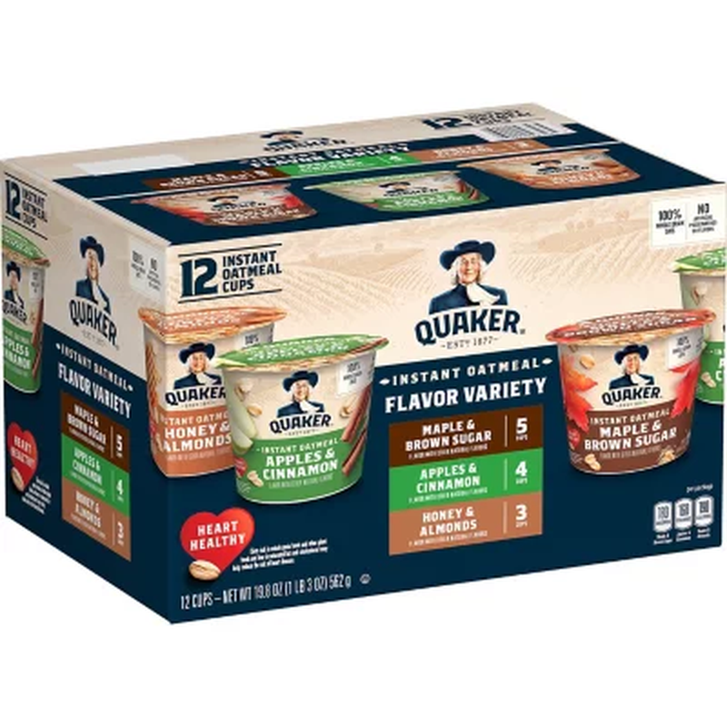 Quaker Instant Oatmeal Express Cups, Variety Pack 1.68 Oz, 1