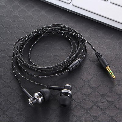 Stereo Tangle Free Braided Cable Cord Quality Sound Bass + M