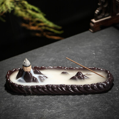 BACKFLOW BURNER INCENSE CONES HOLDER WATERFALL MIXED SCENTS MULTI FUNCTION