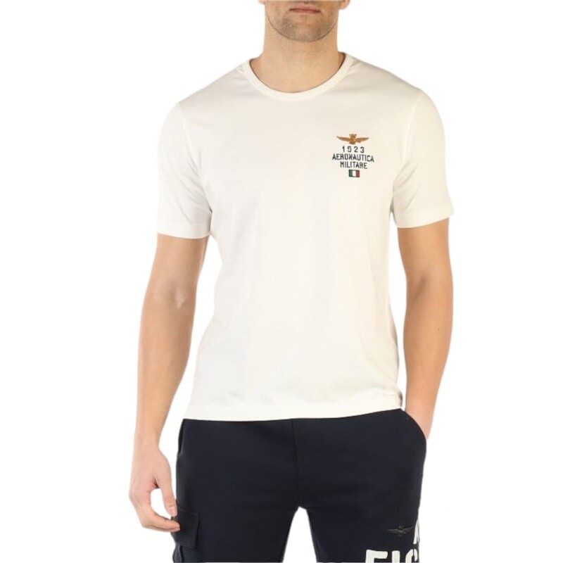 

Мужская футболка Aeronautica Militare TS2053 Белая Кремовая Пилот, White cream