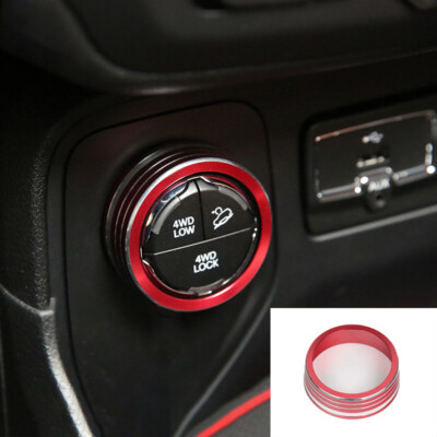 Red Four-Wheel Drive Switch Knob Trim Ring For Jeep Renegade/Cherokee 2015-2020