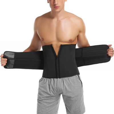 Men Belly Fat Burner Body Shaper Waist Trainer Sauna Sweat Belt for Weight Loss