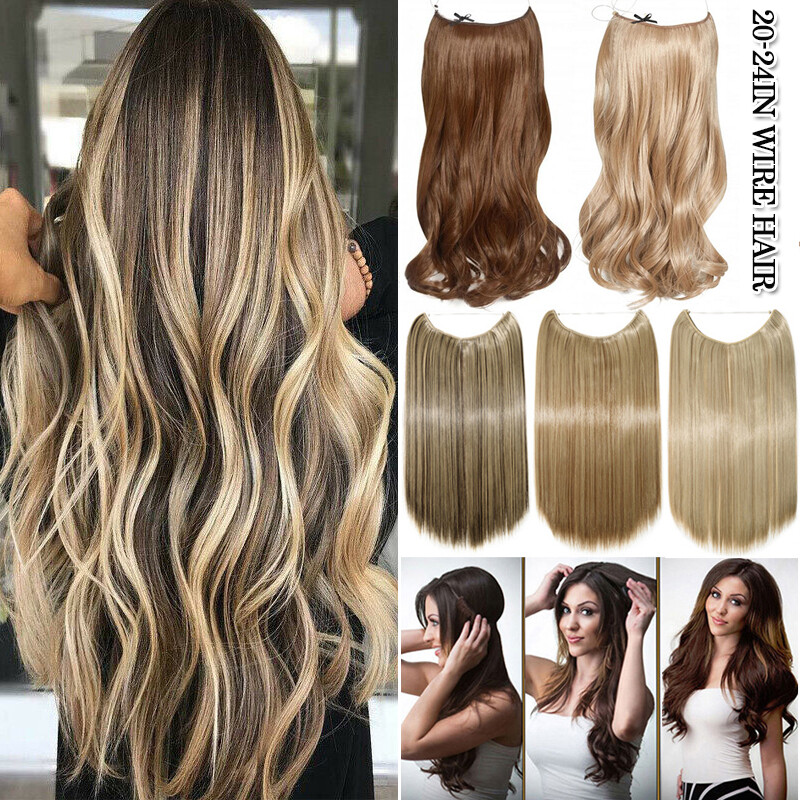 Highlight Wire IN ON Headband Long 100% Real as Human Hair Extensions Fake Hair