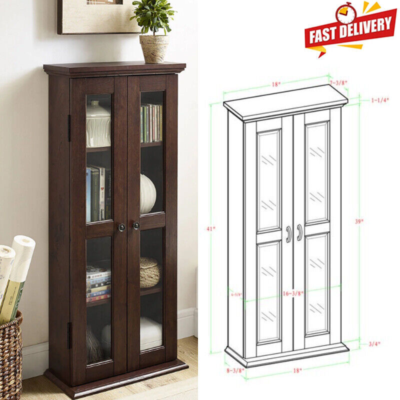 Tower Storage Cabinet Rack Organizer Brown