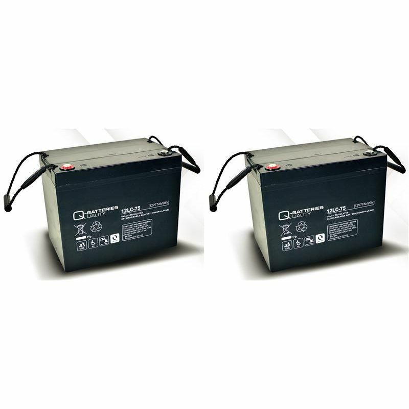 Ersatzakku für Invacare G24 2 Stk.Quality-Batteries 12LC-75 / 12V - 77 Ah Blei